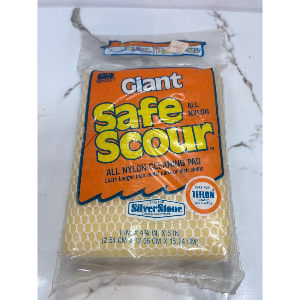 Vintage Willert Giant‎ Safe Scour All Nylon Cleaning Pad Yellow Made in USA N6